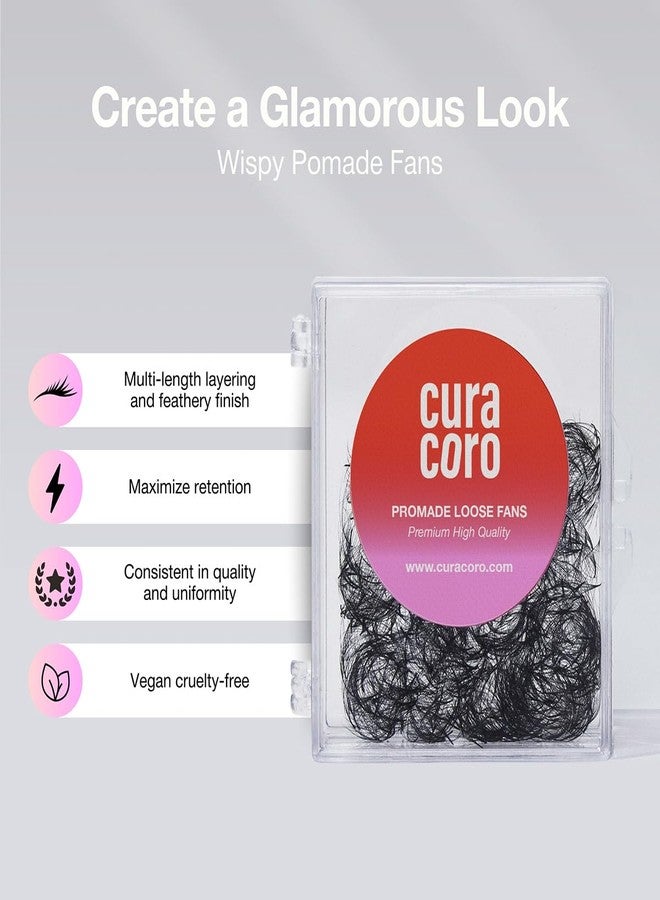 Curacoro Promade Wispy 500 Fans - 9D 0.05 Lash Extensions, Handmade Volume Eyelashes, C CC D Curls, 9–17mm Length, Long-Lasting Professional Lash Fans (9D 0.05 CC 10 mm) - Image 3